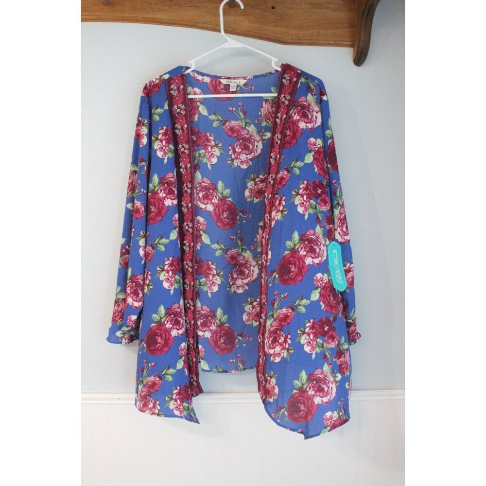 The Pioneer Woman Shark Bite Open Front Topper XXL/XXXL Floral Cardigan Kimono